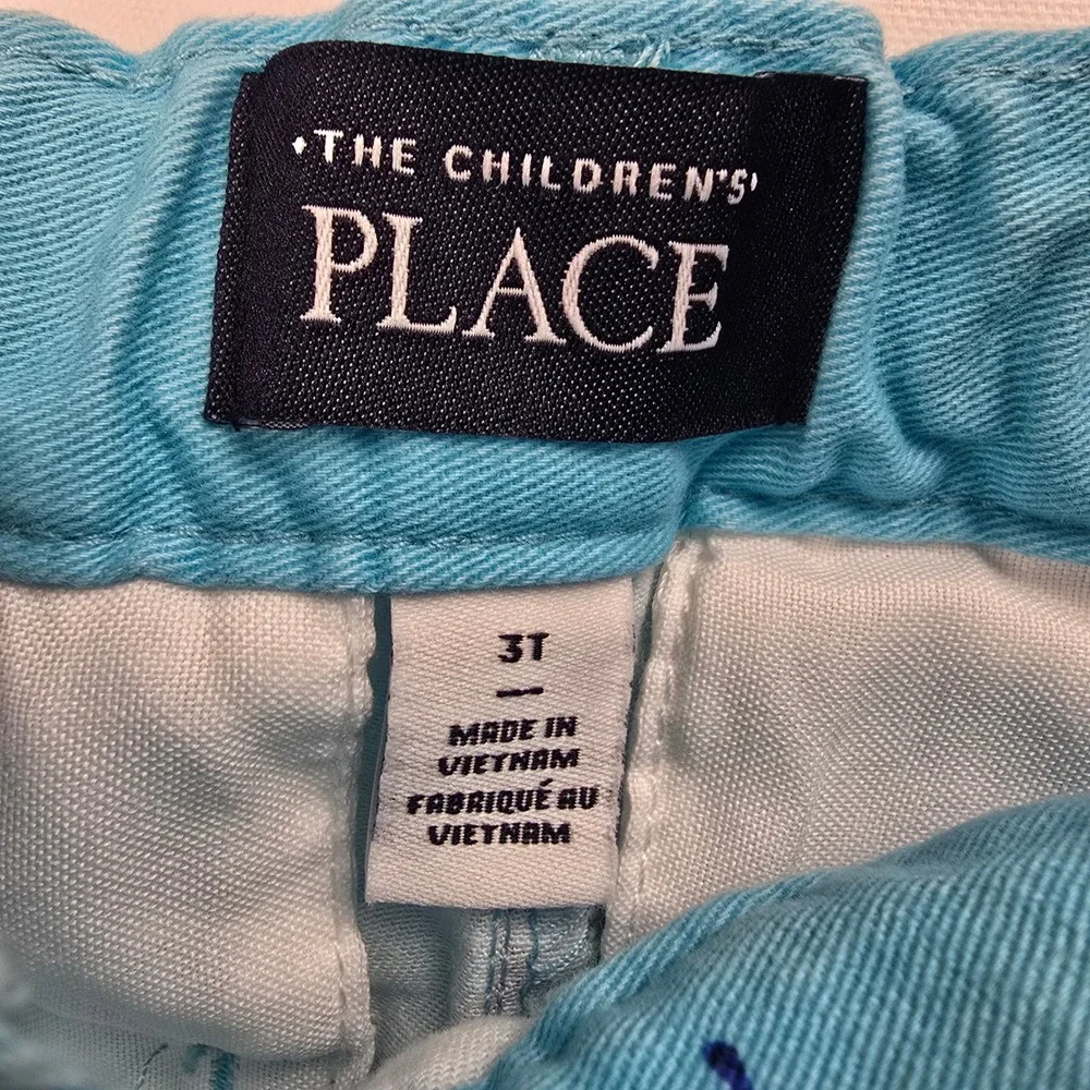 Boys‎ Light Blue Palm Tree Sailboat Embroidered Summer Chino Shorts